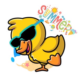 grappig eend zomerontwerp, zomer dier png Svg pdf jpe, grappig dier png, zomer kunst eend artwork, coole eend illustratie eend minnaar cadeau