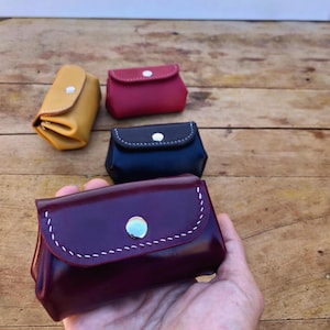Cartera de cuero artesanal para mujer, diseño de cartera vertical, tarjetero, cartera delgada plegable, cartera minimalista, cartera de cuer