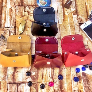 Cartera de cuero para mujer hecha a mano, billetera de cuero de colores, elegante, monedero artesanal, regalo para ella, cartera de cuero,