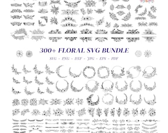 Floral SVG Bundle, Wildflower, Botanical Border (Digital Download)