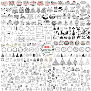 Christmas Svg Bundle, Merry Christmas, Christmas Ornaments, Christmas Wreaths Frames Svg, Christmas Tree Svg, Holiday Cut Files for Cricut