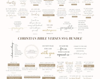 Bundle de versets de la Bible chrétienne SVG, citations religieuses foi SVG (téléchargement numérique)