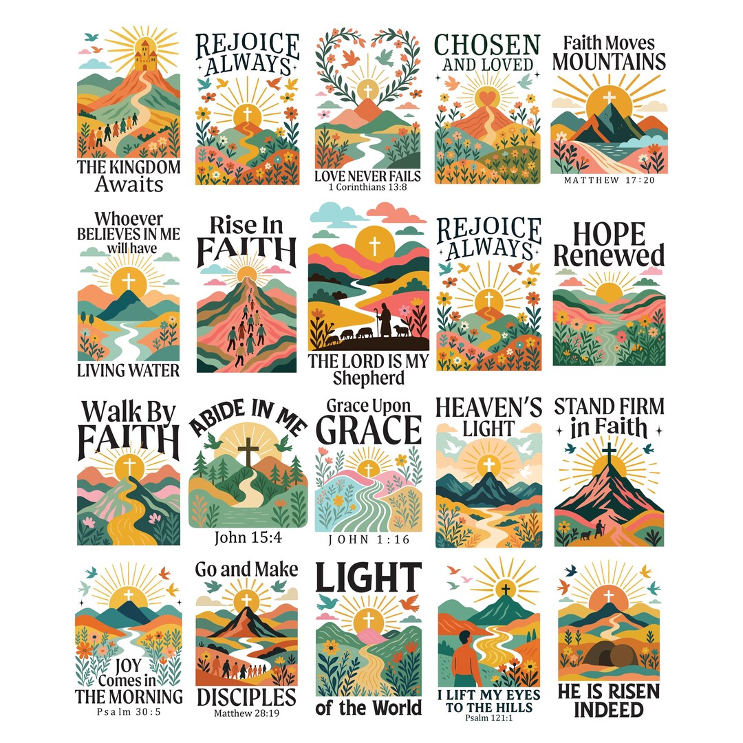 Christian Boho Floral SVG PNG Bundle, Faith Bible Verse Shirt Designs ...