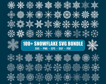 Snowflake SVG Bundle, Winter Clipart (Digital Download)