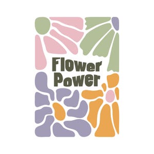 Boho blomma SVG-paket, abstrakt blommig clipart, groovy blomma svg, retro blomma svg, blommig png, prästkrage blomma svg, blomskjortdesigner bild 7