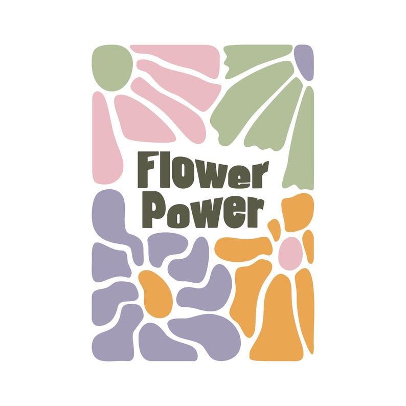 Boho blomma SVG-paket, abstrakt blommig clipart, groovy blomma svg, retro blomma svg, blommig png, prästkrage blomma svg, blomskjortdesigner bild 7