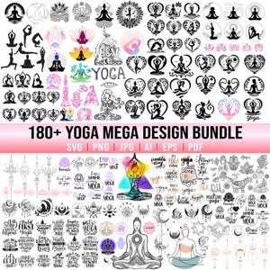 Yoga SVG Bundle, Yoga Clipart, Yoga Png, Meditation, Namaste Svg, Spiritual, Lotus Svg, Buddha Svg, Zen Svg, Om Svg, Chakra Svg, Png, Svg