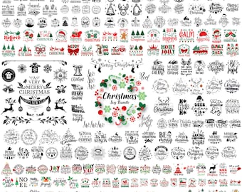 Weihnachten SVG Bundle, Frohe Weihnachten PNG, Winter Clipart (digitaler Download)
