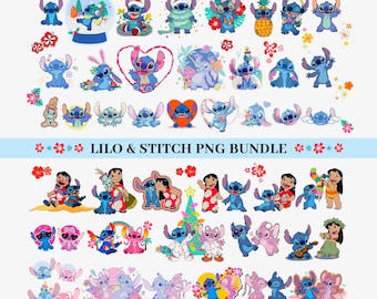 Stitch PNG Clipart Bundle, T-Shirt Designs (Digital Download)