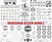 170 Floral Monogram SVG Bundle, Wedding, Family (Digital Download)