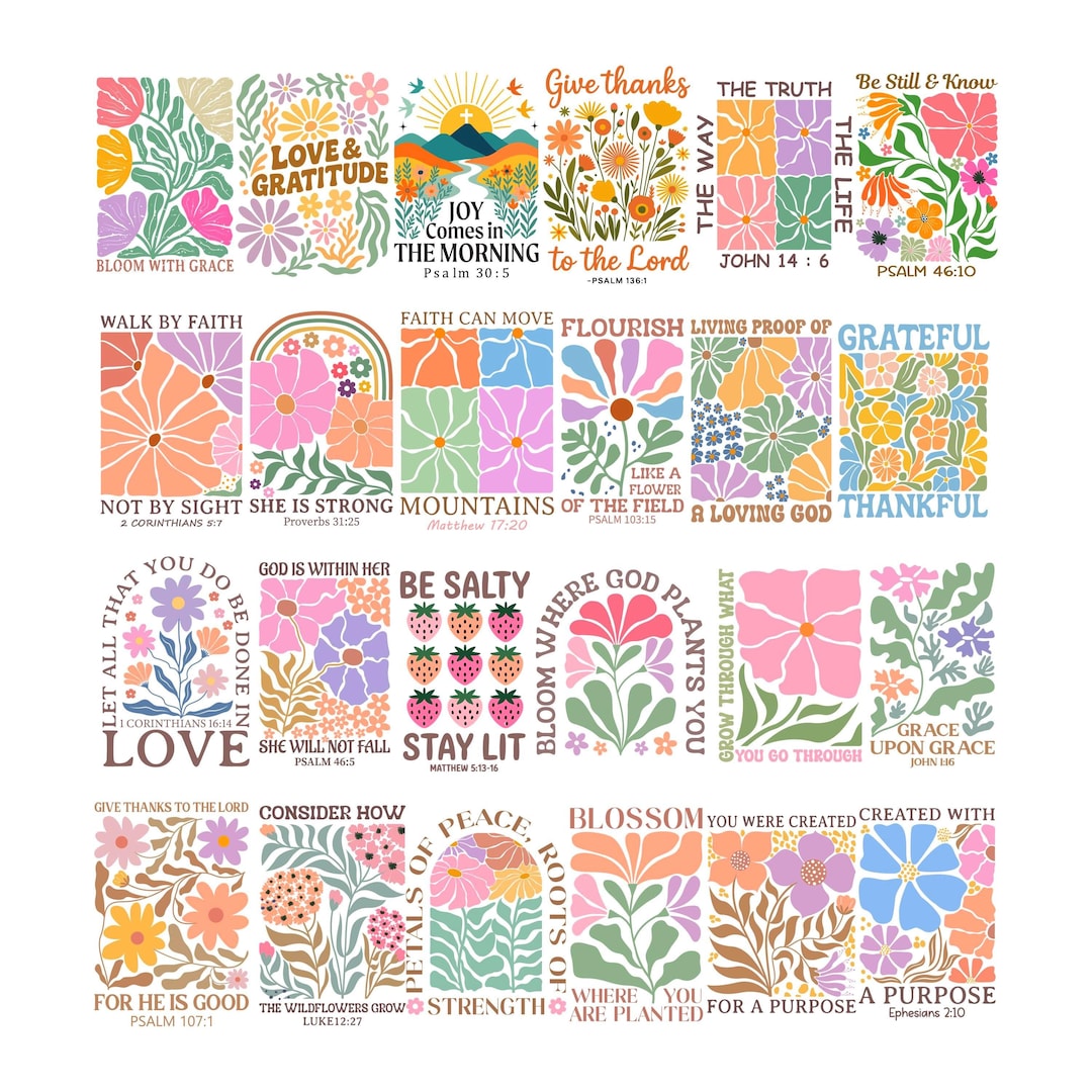 Christian Floral SVG Bundle, Bible Verse Designs (digital Download) - Etsy