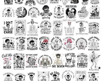 Funny Sarcastic Skeleton SVG Bundle, Adult Humor Clipart (Digital Download)