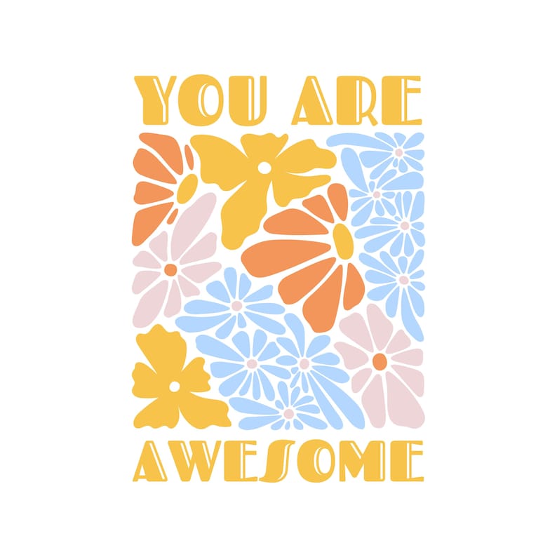 Boho blomma SVG-paket, abstrakt blommig clipart, groovy blomma svg, retro blomma svg, blommig png, prästkrage blomma svg, blomskjortdesigner bild 10