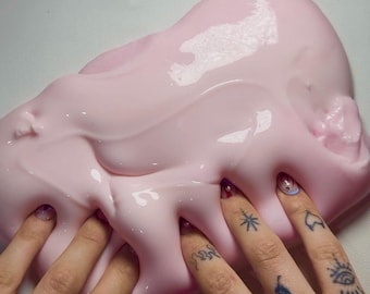Strawberry Milk Slime: Thick Glossy Sensory Toy for Stress Relief Strawberry Scented