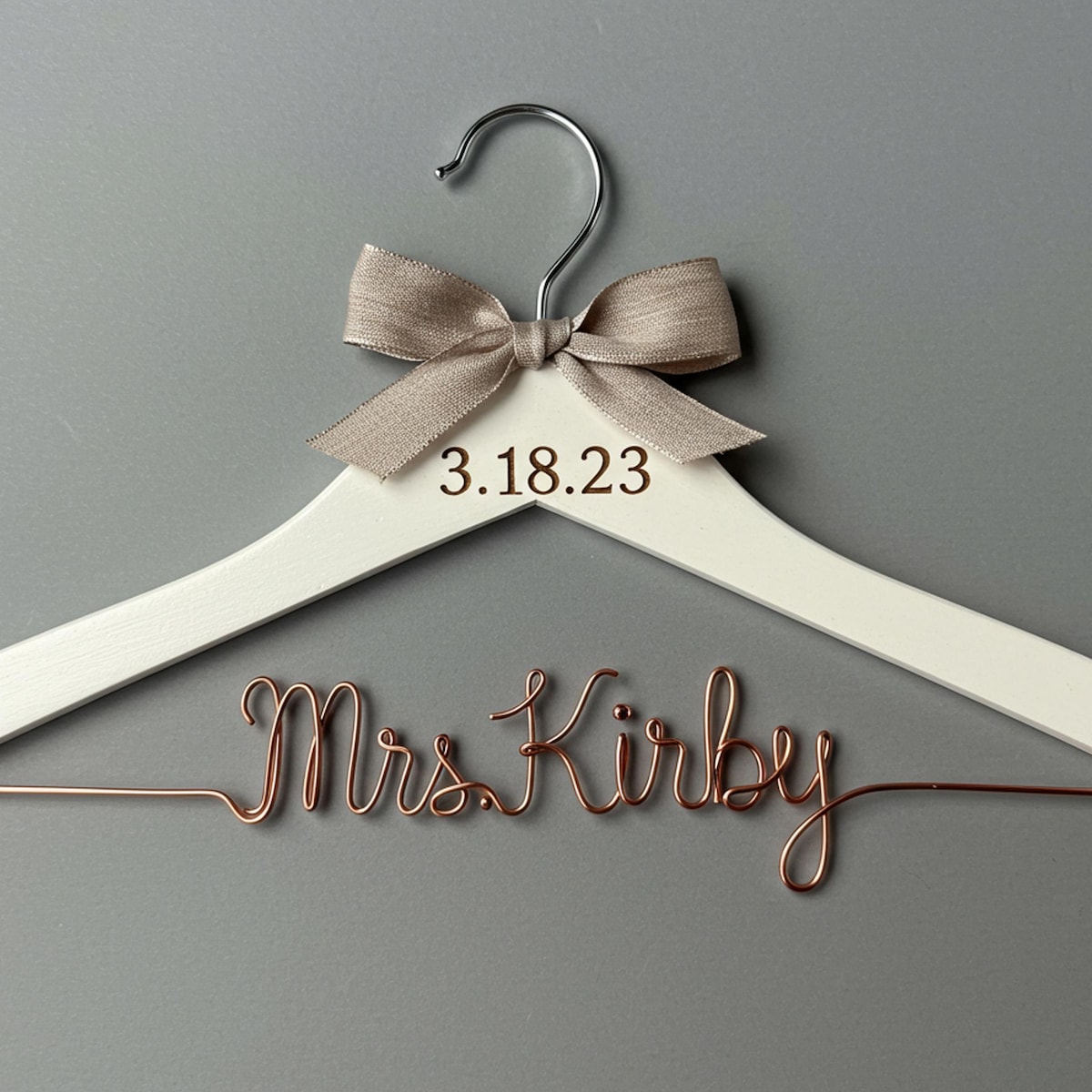 Personalized Wedding Dress Hanger | Custom Bride & Bridesmaid Hanger | Bride Gift for Wedding Day | Hanger With Bow and Date | Wedding Gifts - Etsy