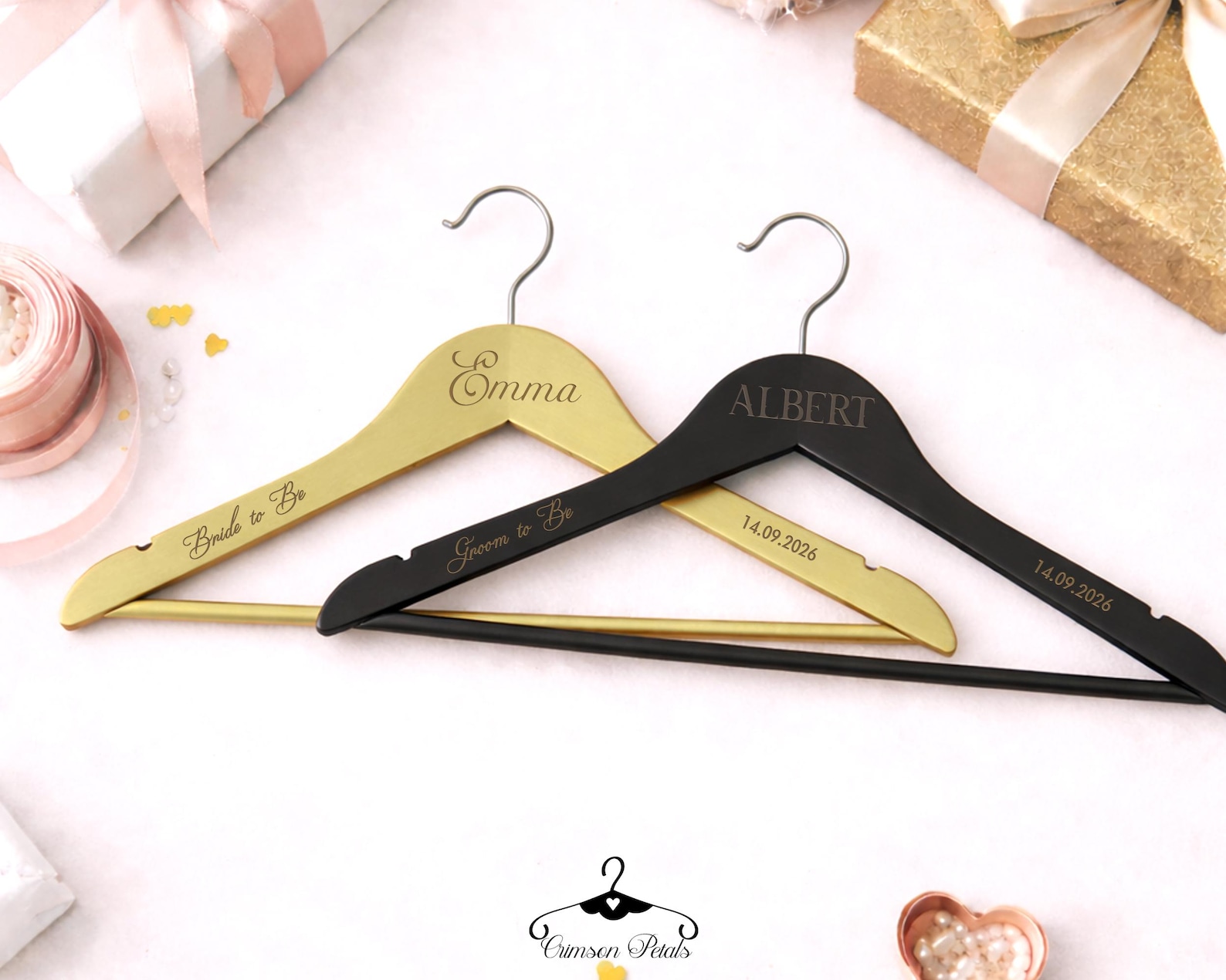 Custom Groom Wooden Hanger - Gold, Custom Hanger
