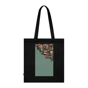 Boho Floral Organic Cotton Tote Bag - Eco-Friendly Reusable Shopping, Beach, Gift, Daily Use, Sustainable Fashion