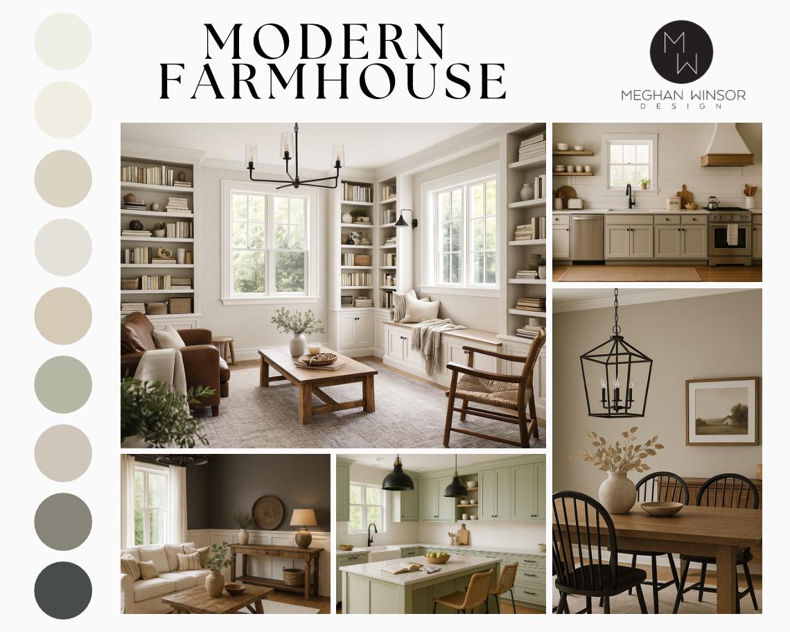 Modern Farmhouse Paint Color Guide | Whole Home Neutral Palette ...