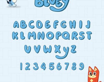 Bluey Font, Bluey SVG, Kids Font, Digital Font Download