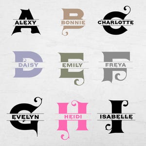Split Monogram Alphabet SVG, Ai, Eps, Png and Jpg, Alphabet Split Name, Alphabet Split Svg, Monogram Svg bundle
