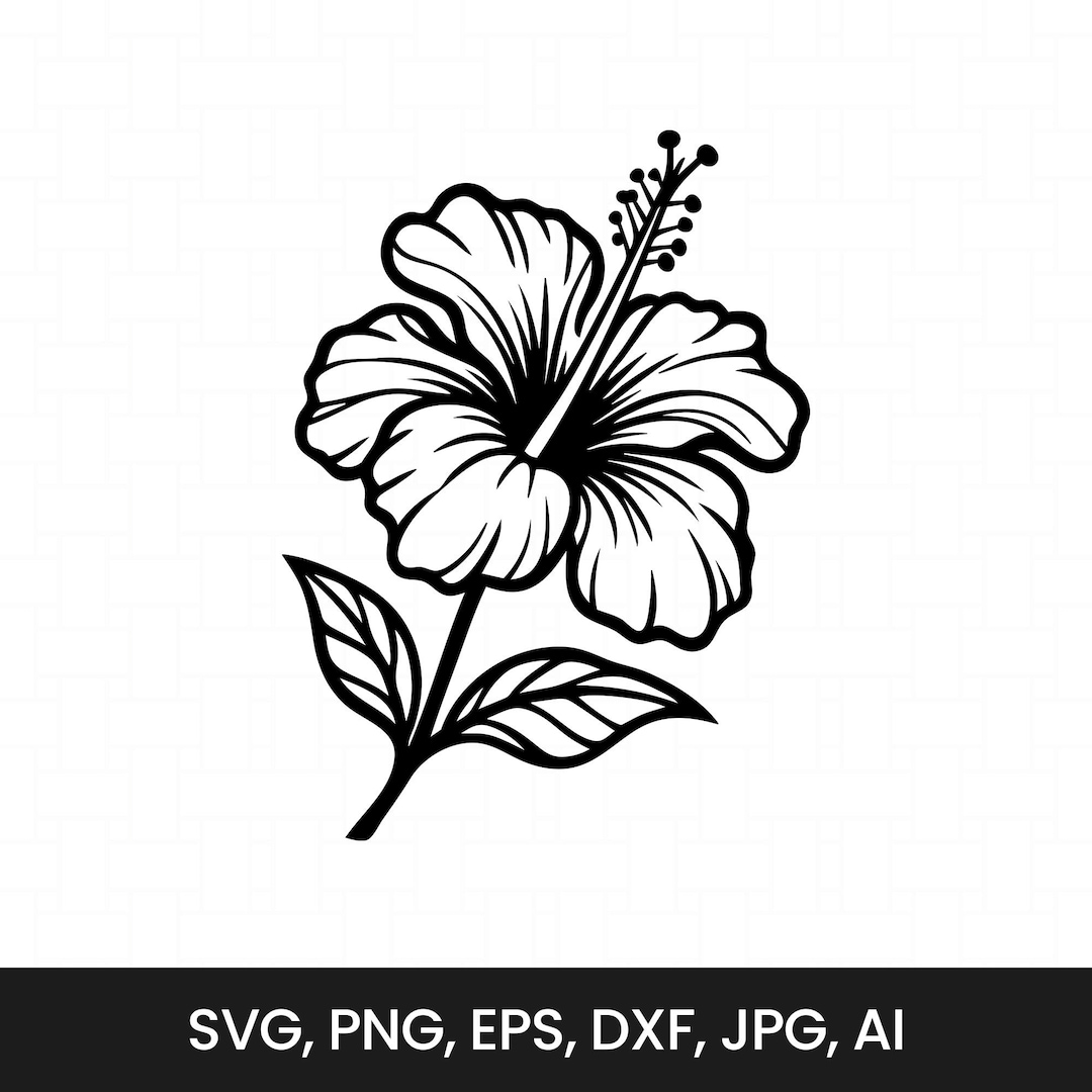Hibiscus Flower SVG, Tropical Flower Svg Png, Floral SVG Cut File ...