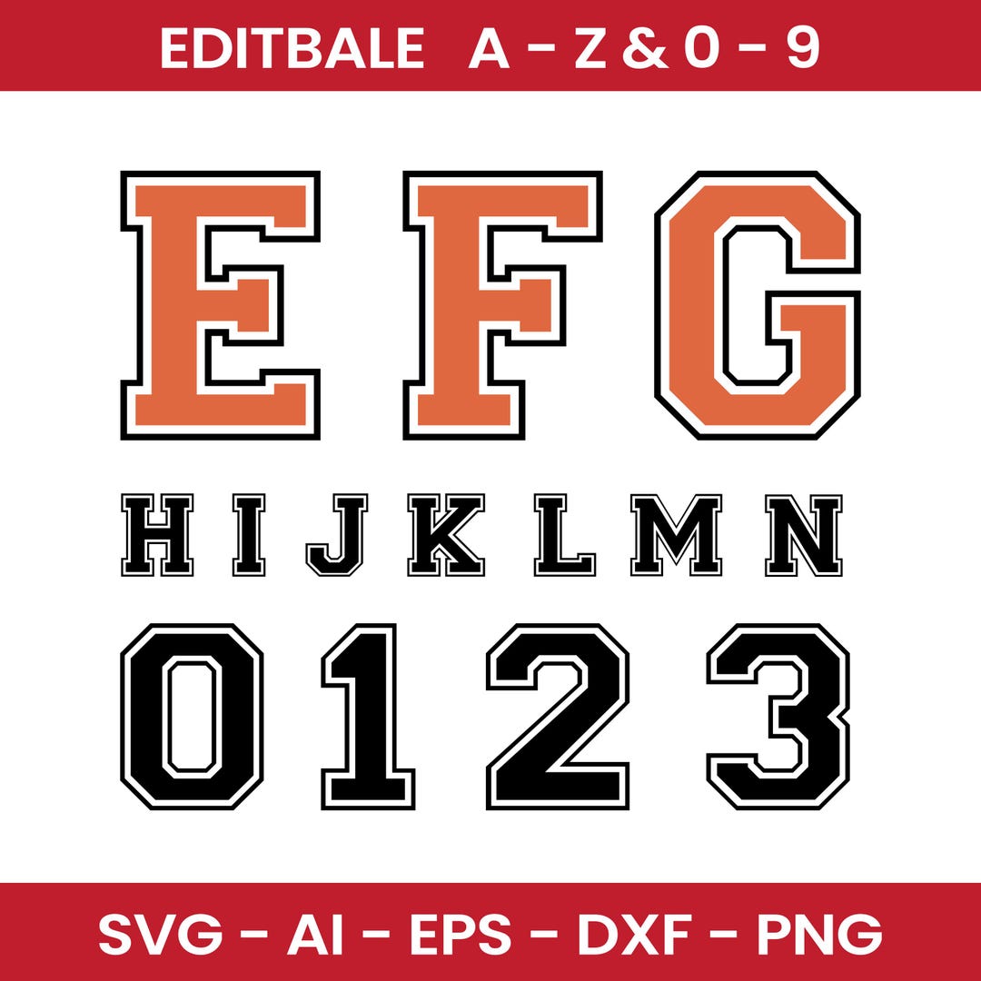 Varsity Font Svg, Jersey Font Svg, Sports Svg Alphabet, Varsity Letters ...