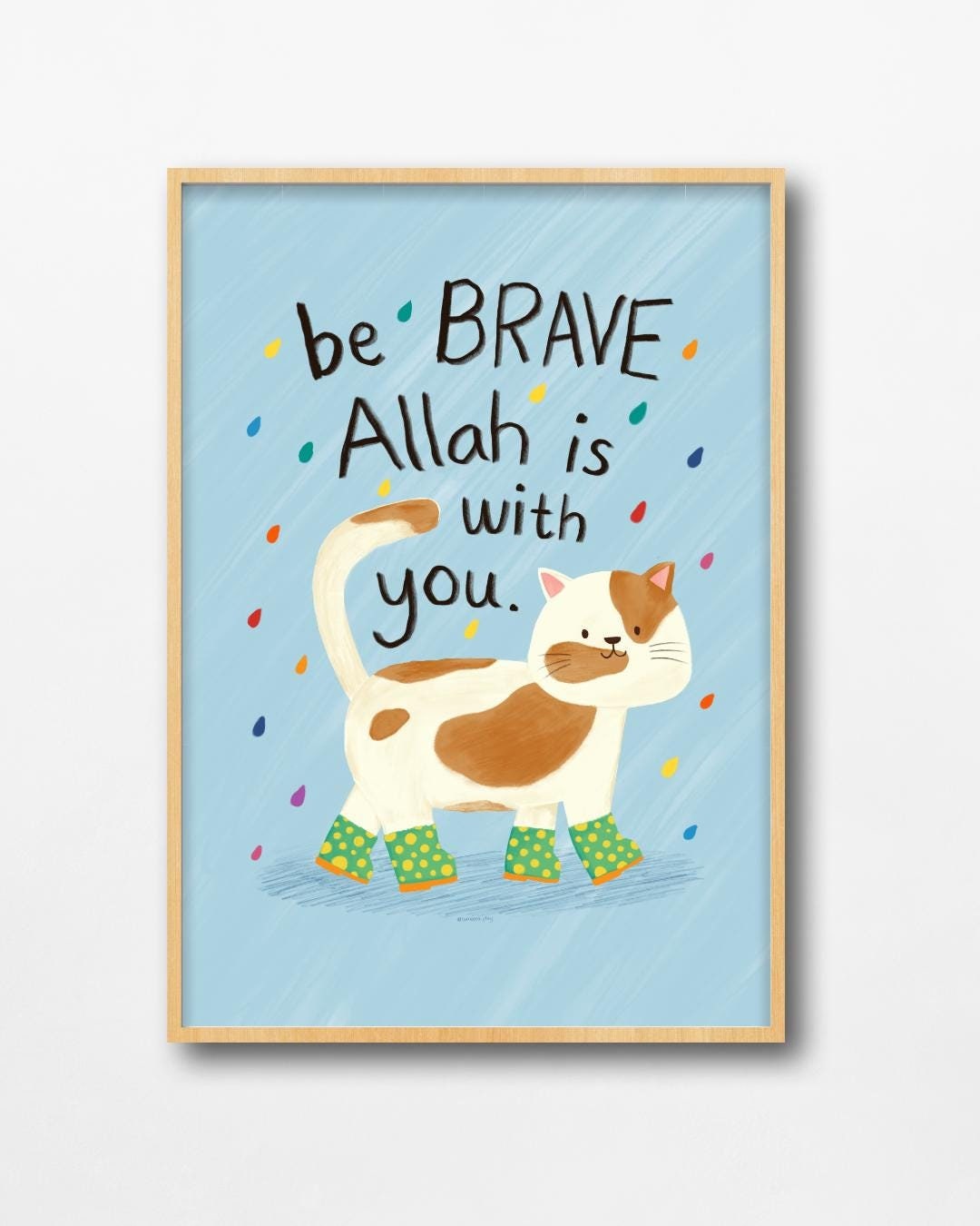 Islamic Poster Be Brave Cat Printable PDF Digital Download Children ...