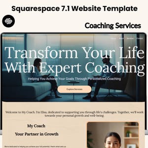 Coaching Website Template Squarespace | Elegant & Customizable Design for Life Coaches, Therapists, Business Coaches