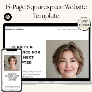 Life Coach Squarespace Website Template, Squarespace Blog, Customizable Design for Therapists, Business Coaches | Blogging Website Template