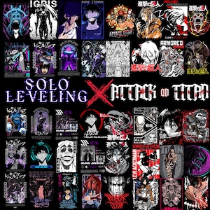 140 Attack on Titan x Solo Leveling Bundle PNG | 50 Solo Leveling PNG | 90 Attack on Titan PNG | Anime Aesthetic Bundle