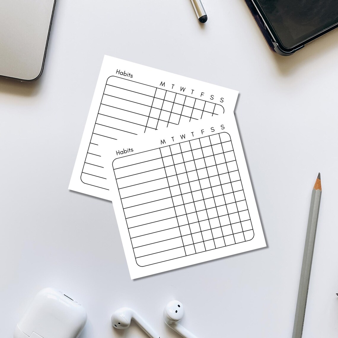 Tracker Cards.pdf Printable Habit Tracker Cards 3x3 | Minimalist Weekly Planner | Sticky ...