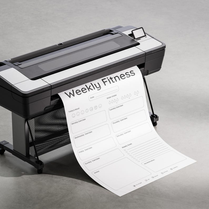 Printable Weekly Fitness Planner | Fillable Workout Tracker ...