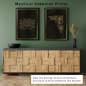 Kabbalah Sacred Geometry Art Set – 4 Mystical Symbols Bundle | Digital Download | Printable Spiritual Wall Art