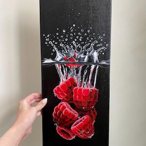 Frambozen schilderen originele hyperrealistische kunst