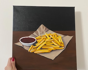 A Fries Painting Original Realistic Art