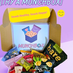 Munchbox – luxe snackbox | Snoep, koekjes, patat, popcorn en gebak | Cadeau met kaart: glutenvrije, notenvrije, veganistische en gezonde opties!