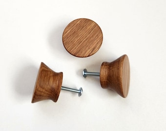 Wooden Cabinet Knobs: Natural Oiled Wood, 1-9/16 Inches / 40mm Diameter