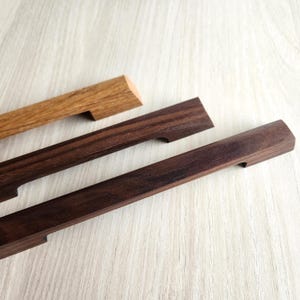 Wooden cabinet handles, line wooden handles, long minimalist cabinet pulls, wood thin drawer handles, wardrobe pulls
