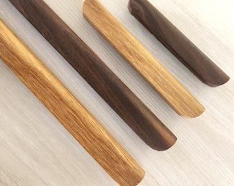 Wooden Drawer Pulls: Natural Oiled Wood Cabinet & Dresser Handles