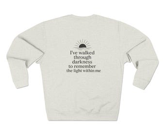 Sudadera unisex de cuello redondo "La Luz Dentro de Mí": ropa motivacional acogedora, ropa de atención plena, ropa de autocuidado, ropa de uso diario [...]