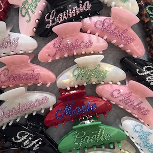 Custom name Hair clips,Personalized Hair Claw,Hair Clips, diamont Hair Claw, Hair accessories,Hair Claw,Pink Princess&#39;s gift