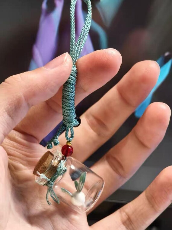 Zelda-Inspired Fairy Necklace in Glass Bottle, Handmade Spirit Orb Pendant, Removable Tiny Fairy Charm, Custom Earrings or Hair Clip