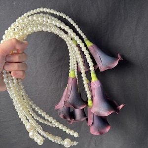 Pearl hand bouquet Fuchsia flowers