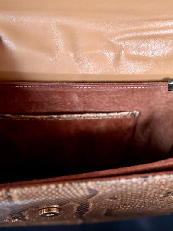 Vintage Genuine Python Leather Crossbody – Carame… - image 9