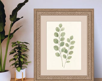 Eucalyptus Watercolor Print | Minimalist Botanical Wall Art (Digital Download)