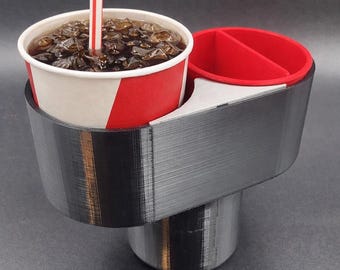 Custom Car Cup Holder Expander – 3D Printed Drink Holder Adapter with Detachable Storage Insert