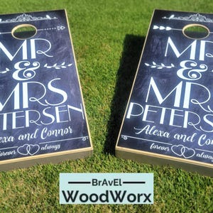 Custom Wedding Cornhole Set – Personalized Monogram Gift – Handmade Lawn Game – Outdoor Reception Decor – Premium Wood Boards