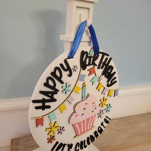 Birthday Celebration Personalized Door or Tabletop Post Sign – Festive ...