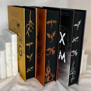 Empyrean-serien UK Specialbeställda sprayade kantböcker: Fourth Wing, Iron Flame, Onyx Storm