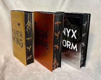 Libros de la serie Empyrean (Reino Unido) con bordes pintados a medida: Fourth Wing, Iron Flame, Onyx Storm